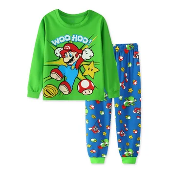 Rudenį&žiemos mažylis berniukas, apatiniai, pižama nustatyti medvilnės berniukai ekskavatorių pižamos ilgomis rankovėmis pijamas tiktų vaikams pyjama enfant H033