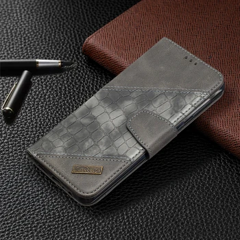 Samsung Galaxy A21S Atveju, Flip Dangtelis Stovi Piniginė PU Odos Spalvų atitikimo Krokodilas modelio 
