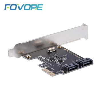 SATA PCIe card Adapter PCI-E, PCI Express, SATA 3.0 Išplėtimo kortą SATA PCI-e card 2-Port SATA III 6Gbps Adapteris su Laikikliu