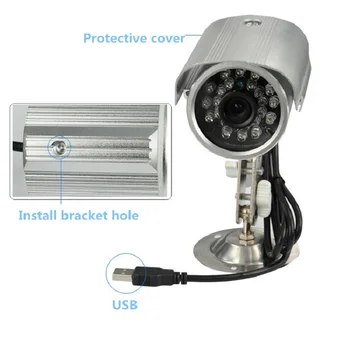 Saugumo Vandeniui USB Lauko Saugumo Kameros TF Kortelę Su Naktinio Matymo Priežiūros Kulka VAIZDO Kamera Vaizdo įrašymas