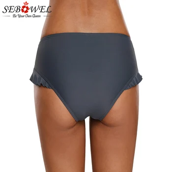 SEBOWEL 2019 Seksualus Braga Bikini Alta Pilkas Pynimas Plaukti Apačioje Moterų Biquinis Feminino Bikini Dugnų Aukšto Juosmens Plaukti Šortai