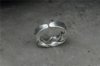 Sidabro papuošalai yra Rankų darbo sidabro Tailandas valdinga S925 uodega žiedas vyrams ir moterims pynimo maisto žiedas atkurti senovės būdai
