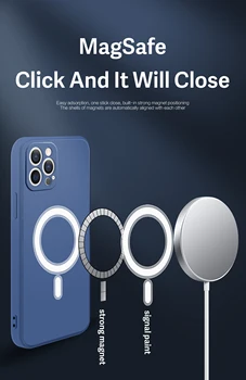 Silicio Telefono dėklas Skirtas iPhone XS Max XR 11 Pro Max 8 7 Plius Parama Magsafe Belaidžio Įkrovimo Prabanga Galinį Dangtelį Fundas Coque