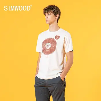 SIMWOOD 2020 m. vasarą naujosios muzikos print t-shirt vyrai mada medvilnės plius dydis viršūnes hip-hop streetwear prekės ženklo drabužių SJ130484