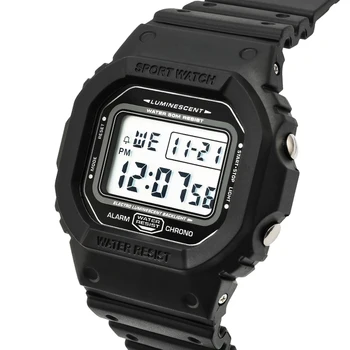Skaitmeninis Sporto Laikrodžiai Vyrų Laikrodžiai Signalizacijos Chrono Vandeniui 5ATM 44mm Didelis Ciferblatas