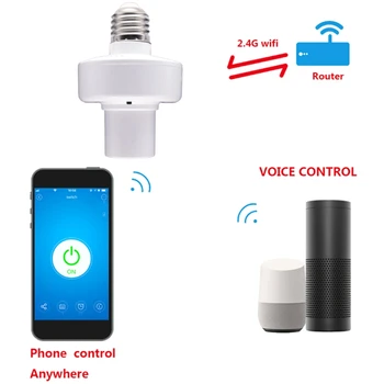 Smart Lemputės Adapteris Lempos Laikiklis Bazės AC WiFi Smart Gyvenimo Ewelink Belaidžio Valdymo Balsu su Alexa 