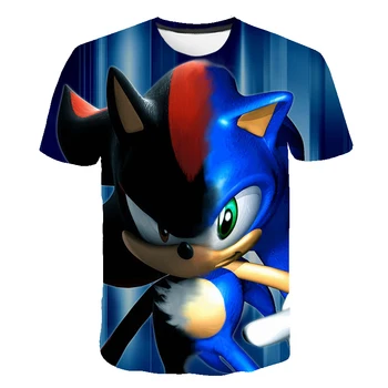 Sonic The Hedgehog 3D Spausdinimo Drabužius Berniukų/Mergaičių Mados Juokingi Marškinėliai Vaikams Laisvalaikio Vasaros Drabužiai Vaikams, Kūdikių Trišakiai T-Shirt