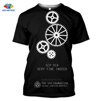 SONSPEE Scp Foundation T-shirts Vasaros 3D Spausdinimo Atsitiktinis Streetwear Moterys Vyrai Harajuku Trumpas Rankovės Specialus Logotipas Tees Topai Marškinėliai