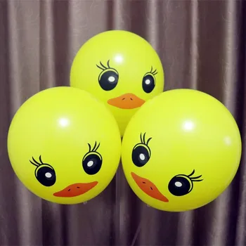 Spausdinti balionai gyvūnų 30pcs/lot12 colių storio apvalios geltona antis latekso balioną helio gimtadienio dekoro vaikas šalies ballon žaislas