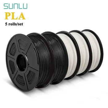 SUNLU PLA Gijų 1.75 mm 5 Ritinėliai, 3D Spausdintuvas Gijų, Plastikiniai PLA 3D Spausdinimo Medžiagų 5vnt/set