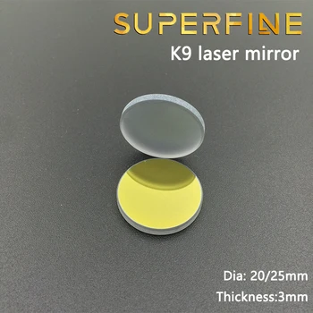 Superfine Dia 20mm 25mm K9 stiklo CO2 lazeriu atspindys, veidrodis su aukso danga, lazerinis graviravimas pjovimo Staklės