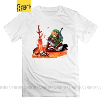 Tamsiai Susieti Legend Of Zelda T-Shirt Žmogus Unikalus, Medvilnės Trišakiai Plius Dydis-trumpomis Rankovėmis, T Marškiniai Įgulos Kaklo Balta