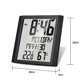 TS-8608 Skaitmeninis Laikrodis-Žadintuvas Didelis Ekranas Patalpų Termometras su Drėgmėmačiu Elektroninių Kalendorius Sienos, Stalo, Stalo Laikrodis