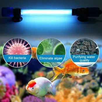 Ultravioletinių Sterilizer Akvariumo Žuvų Bakas Šviesos Lempos Dekoro UV Baktericidiniu Spinduliuotei atsparių Žuvų Rifas Apšvietimo ES Plug