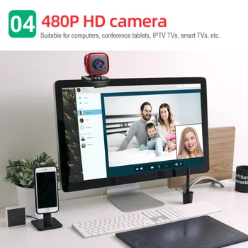 USB Web Kamera HD 480P Kompiuterio Kamera Webcam, Dėl interneto transliacijų Vaizdo Konferencijos Web Cam be mašinistų valdoma Nešiojamas Stalinį Kompiuterį
