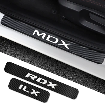 Už Acura MDX ILX RDX TLX 4PCS Automobilių Durų Slenksčio Padengti Nusitrinti Plokštė Lipdukai, Auto Riba Saugotojas Lipdukus Automobilių Tuning Aksesuarai