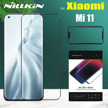 Už Xiaomi Mi 11 Mi11 5G Grūdintas Stiklas Screen Protector Nillkin 3D DS+MAX Visišką Saugumą Apsauginis Stiklas Xiaomi Mi11