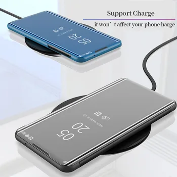 Veidrodis Smart Flip Cover Caas Sony Xperia 1 II 10 Plius Stendas Odinis Telefono Dangtelį Sony Xperia 10 Plius 1 2 XZ3 XZ4 XZ5 Atveju