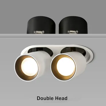 Viengubo ir Dvigubo Galva, LED Downlight 7W 10W 20W 24W Įleidžiamas LED Spot Apšvietimas, Miegamojo, Virtuvės Patalpų tampus led lubų šviestuvas