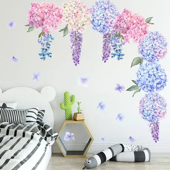 Violetinės Levandos Gėlių Siena lipdukas Gyvenimo Kambario, Miegamasis, Sofa Fone Namų Dekoro Derinys Lipniosios Etiketės