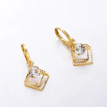 WANDO Klasikinis aukso papuošalai, prabangūs krištolo auskarai nereguliarus asmenybės kutas vestuvių auskarai moteris Valentino dienos dovanos E58