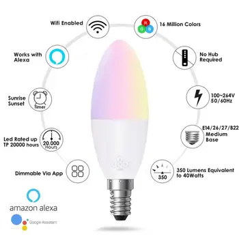 WiFi RGB Smart LED Lemputės, skirtos Apps, kurias 