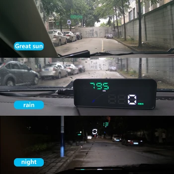 WiiYii P9 hud obd2 hud ekranas automobilio priekinio Stiklo, Projektoriaus ekranas, Auto Aksesuarai, automobilių spidometro projektorius signalizacijos, automobilių elektronika