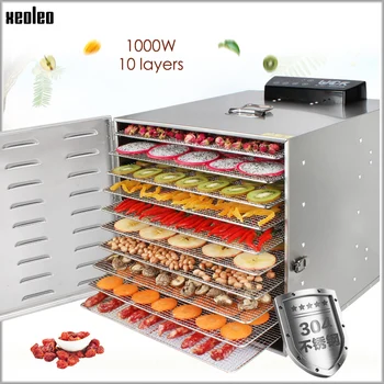 XEOLEO Food Dehydrator 10 sluoksnių Vaisių džiovintuvas Maisto Džiovinimo Mašina, Nerūdijančio plieno Homeuse Daržovių/Vaisių dehidratacijos džiovintuvas 800W
