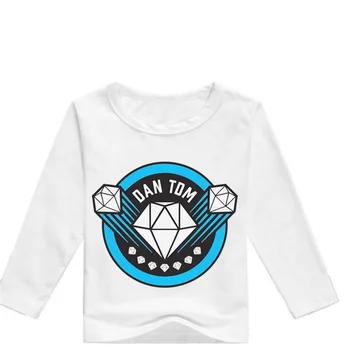 Z&Y 2-16Y Mados Deimantų DAN LAM T-SHIRT Vaikai Youtuber Žaidimų Drabužių Berniukų Marškinėliai ilgomis Rankovėmis Vaikų Viršūnes Mergaičių Marškiniai