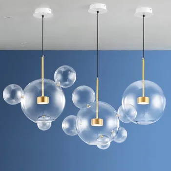 Šiuolaikinės pelės LED burbulų, kamuolį sieniniai šviestuvai stiklo Blizgesio luminaria aišku, kabo šviesos gyvenamasis kambarys miegamasis restoranas