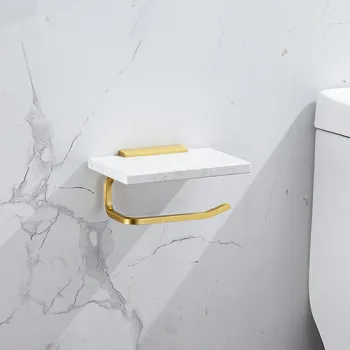 Šviesos prabanga aukso marmuro, tualetinio popieriaus laikiklis iš aliuminio tualetinio popieriaus laikiklis wc popieriaus laikiklį, mobiliojo telefono laikiklis tualetinio popieriaus