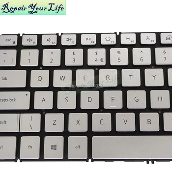06G6YK Pakeisti klaviatūras 7391 klaviatūra su foniniu apšvietimu, skirtą Dell Inspiron 13 7391 2 in 1 JK Britų sidabro juoda 6G6YK originalus naujas