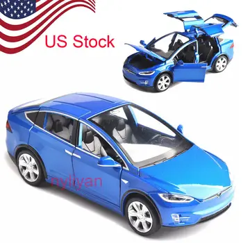 1:32 Masto W Garso ir Šviesos Traukti Atgal Modelio Automobilių X90 Tesla Mėlyna Raudona Juoda Lydinio Diecast Modelio Automobiliai Vaikams Žaislų Kolekcija JAV