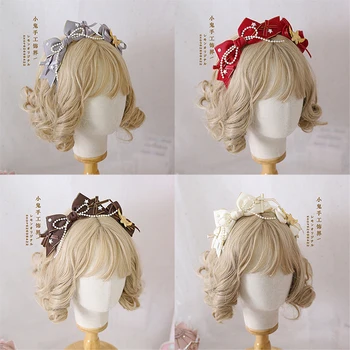 10 Spalvų Gotikos Stiliaus Lolita Mielas Lankas rankų darbas KC Lankelis Plaukų Aksesuarai Japonijos Derliaus Saldus Princesė Plaukų juostos galvos Apdangalai