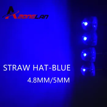 1000pcs Šiaudų Skrybėlę 5mm LED Diodų Vanduo skaidrus Mėlynas 5 mm Aukšto Ryškumo Skaidrios Šviesos Diodų LED Lemputė 3V