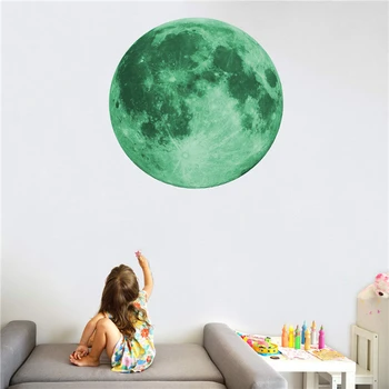100VNT 12 cm, 20 cm, 30 cm, Šviesos Mėnulis 3D Sienų Lipduko, vaikų kambarys, svetainė, miegamasis apdailos namų lipdukai Švyti tamsoje