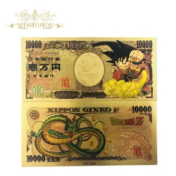 10vnt Naujas Dizainas Spalva Japonija Banknotų 10,000 Jenos Banknotų 99.9% Auksą, Padengtą Netikrą Popierinių Pinigų Kolekcija