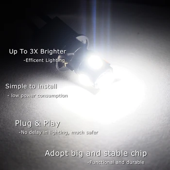 10vnt T10 W5W Led LED Lemputės Automobilių Salono Skaityti dega ispudingai Patrol Lapų Qashqai J10 Teana J32 Primera P12 Pathfinder
