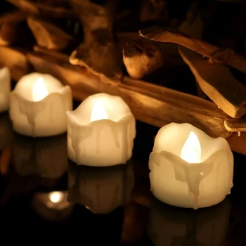 12 VNT. Nuotolinio Valdymo Šiltai Balta Mirgėjimas Arbatos Žvakė Romantiška Flameless LED Žvakių Šviesoje Namuose Šventė Vestuves