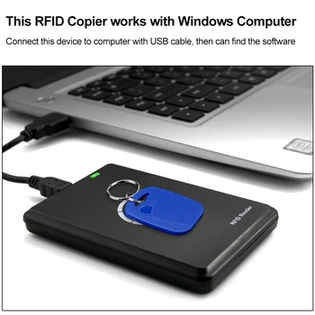 125KHz RDA popierinės kopijavimo aparatų matricos Kopijuoklis 13.56 MHz NFC Smart Card Reader Rašytojas USB Programuotojas Raktų žiedai Kortelės ID IC EM UID EM4305 T5577 Žymės