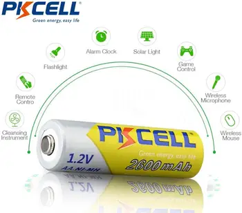 12pcs/3cards PKCELL 1.2 V NIMH AA Įkraunamos Baterijos 2600mah Baterijos Bateria Baterias Skaitmeninių Baterija