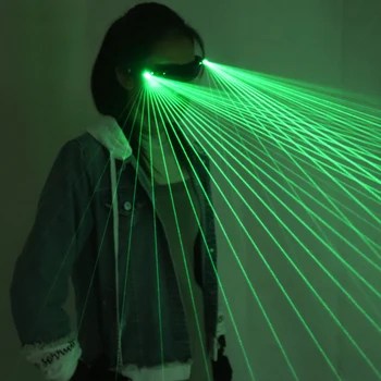 2 in 1 Multi-line Žalia LED Lazeriniai Akiniai Šviesos Šokių Etapas Rodo, DJ Klubas Šalies Taurės Multi Spinduliai, LED šviesos Kostiumai