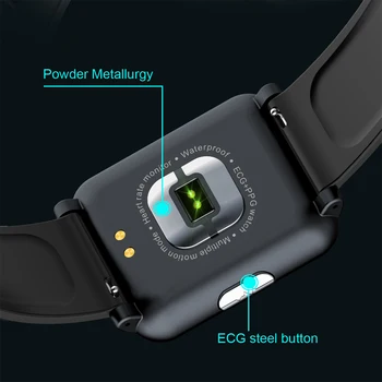 2019 H9 Smart Watch Vyrų Širdies ritmo Monitorius EKG PPG Kvadratinių Sveikatos Priežiūros Smartwatch Vandeniui Kraujo Spaudimas Moterims, Apyrankė W24