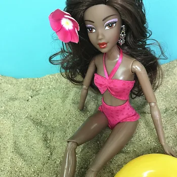 2019 NAUJAS 31cm mergina Kūdikių Lėlės bikini mergaitė lėlė Mergaitėms, vonia Gimtadienio Kilnojamojo Jungtinio Afrikos Lėlės Žaislas Juoda Lėlė princesė