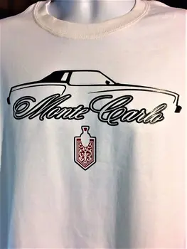2019 Naujas Mados Vyrams Trumpomis Rankovėmis Spausdinti Marškinėliai, 1973 1974 1975 1976 1977 Chevy Monte Carlo Automobilio Siluetas Logotipas, Emblema T Shirts