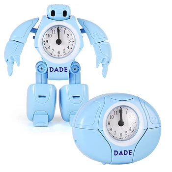 2019 Naujus Vaikų Robotas Žadintuvas Vaikas Žaislas Deformacijos Robotas Stalo Laikrodžiai Kūrybos Animacinių filmų Stalo Laikrodis Studentams, Vaikų Dovanų