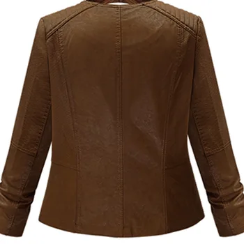 2019 odinė striukė moteriška trumpa odinė striukė moterims, oda, kailis plius dydis 5XL motociklo striukė, rudos spalvos odiniai paltai moterims h196