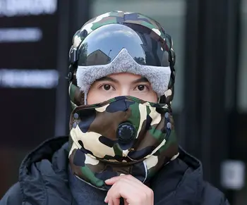 2019 Vyrai Moterys Naujos Rusijos Armijos Kaukė Sunglass Skrybėlę Storas Šiltas Žiemos Lauko Skrybėlę Camo Bombonešis Skrybėlę Leifeng Skrybėlę, Slidinėjimo, Medžioklės Skrybėlę