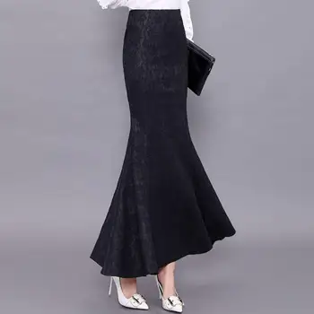 2020 m. rudens žiemos aukšto juosmens nėrinių undinė sijonas moterims paketo hip ilgio trimitas sijonas office lady