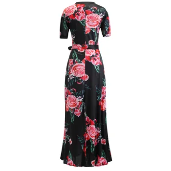 2020 Mados Moterų Spausdinti Bohemijos Ilgos Suknelės Vasaros Atsitiktinis Maxi Suknelė Vintage Gėlių Elegantiška Suknelė Plius Dydis Drabužius, Longue Femme